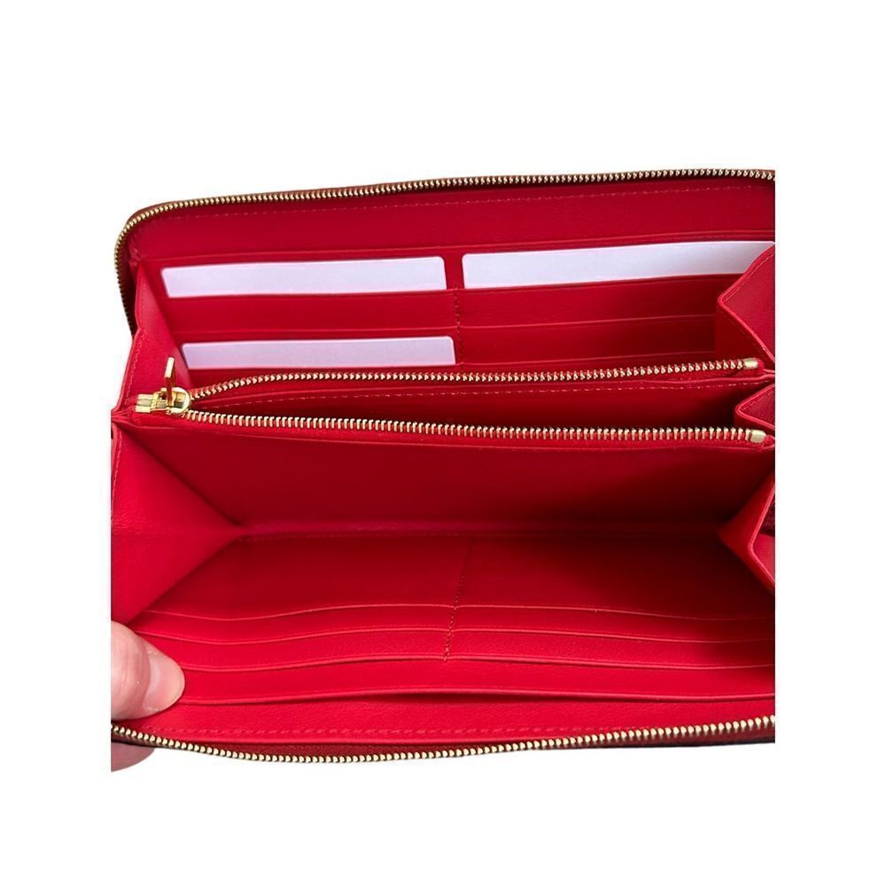 Celine Paris Genuine Leather Continental Wallet Red - Picture 9 of 11